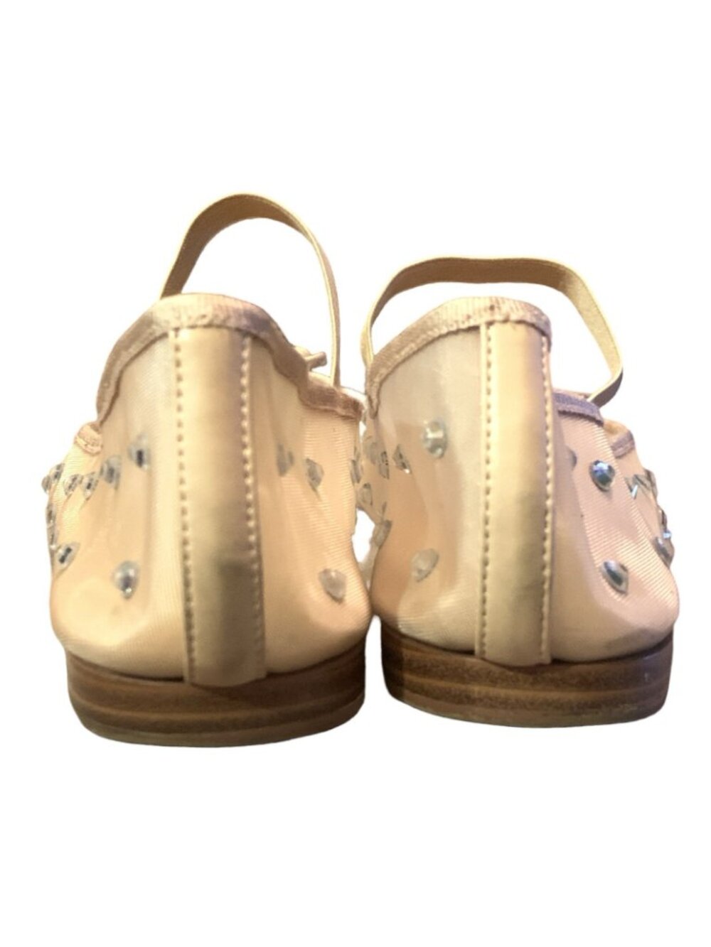 Free People Jeffrey Campbell Shine For You Rhinestone Sz8 Beige Mary Jane Flats - Picture 3 of 6